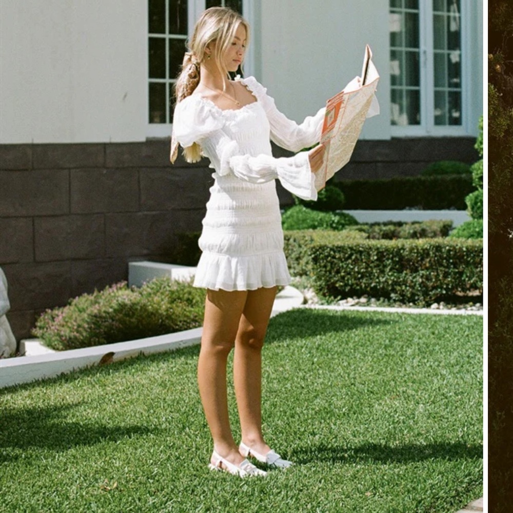 Coconut Shirred Dress